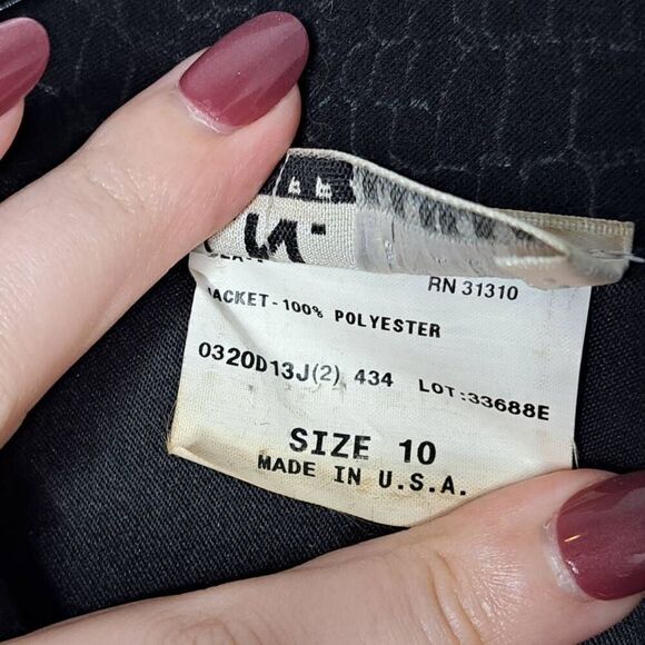 IN Studio San Francisco Vintage 90s Women's Collared Zipper Blazer Snakeskin Pri - Picture 6 of 6